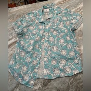 Goodfellow & Co men’s slim fit button up short sleeve shirt cuffed floral